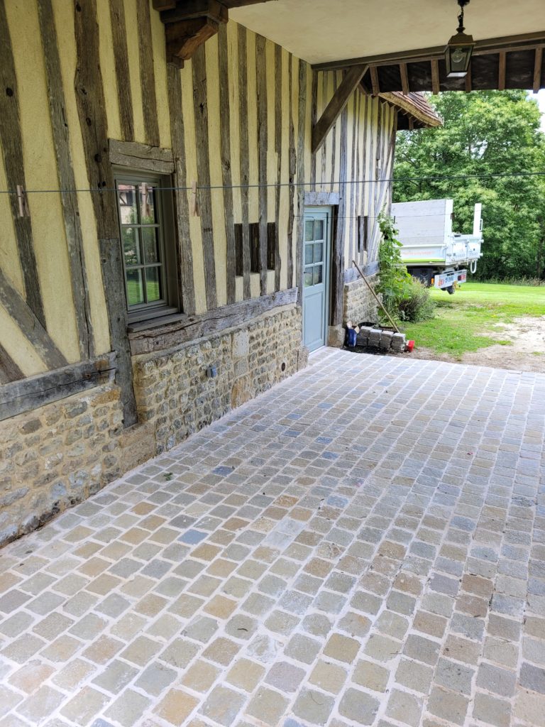 Création d'une terrasse en pavé