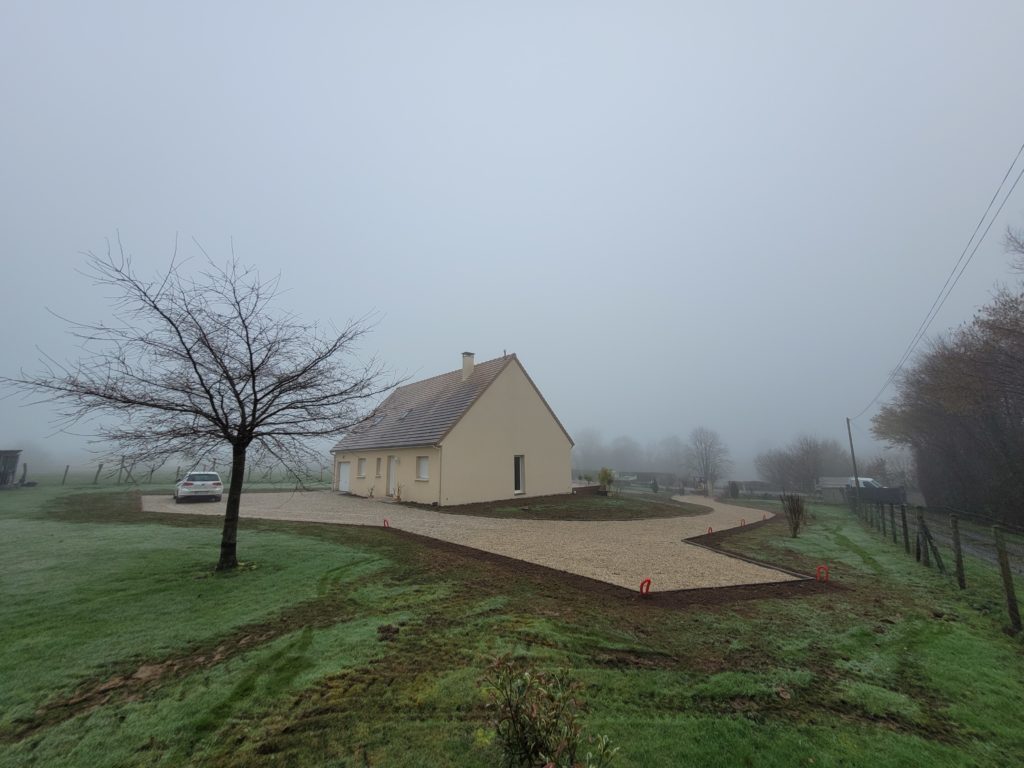 Réfection d'une rade avec pose de bordure P1 et gravier